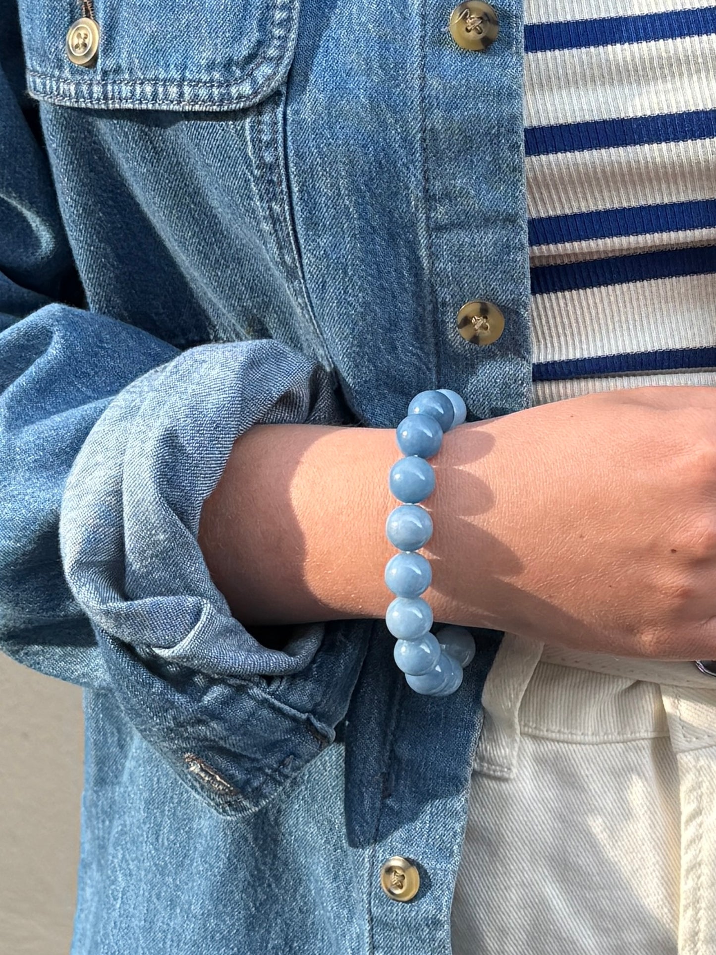 Chunky Aquamarine | Crystal bracelet