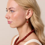 Alma Red Jade Heart Earrings