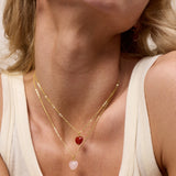 Alma Rose Quartz Heart Necklace