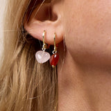 Alma Rose Quartz Heart Earrings