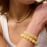 Petite Gul Jade Stretch Armbånd
