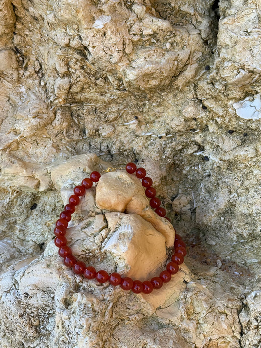 Faro Red Jade | Crystal necklace