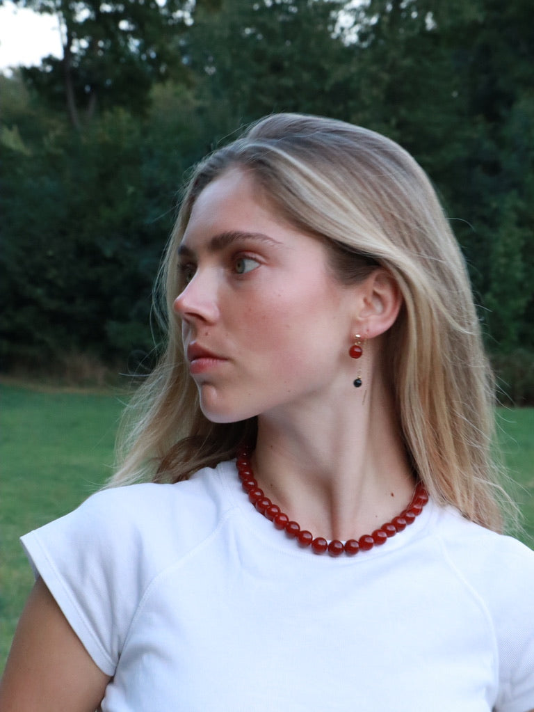 Faro Rød Jade | Krystal halskæde