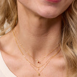 Aya Rose Quartz Necklace in Gold
