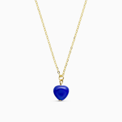Alma Heart Gold Necklace in Lapis Lazuli