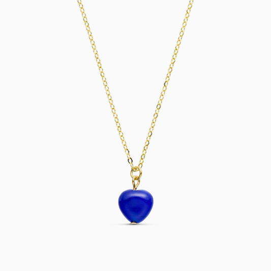Alma Hjerte Guld Halskæde i Lapis Lazuli