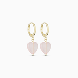 Alma Rose Quartz Heart Earrings