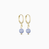 Ava Aquamarine Huggie Earrings