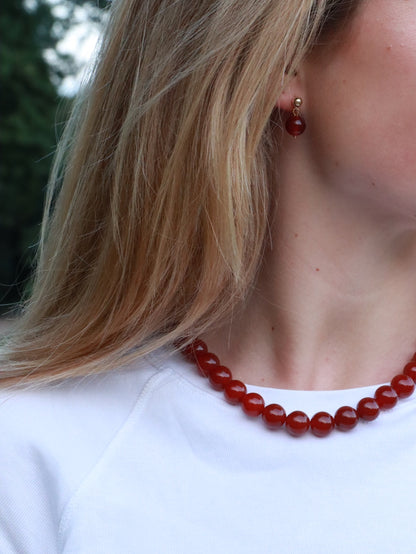 Faro Rød Jade | Krystal halskæde