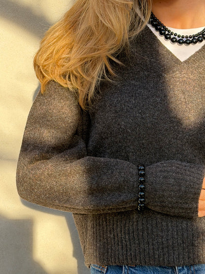 Chunky Black Onyx | Crystal Bracelet