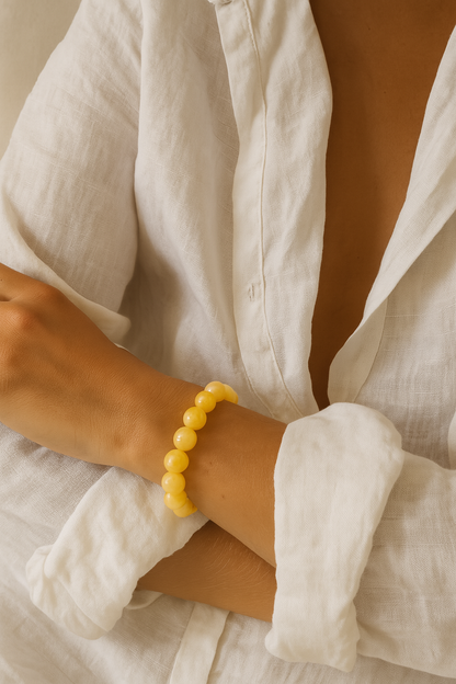 Chunky Yellow Jade | Krystal bracelet