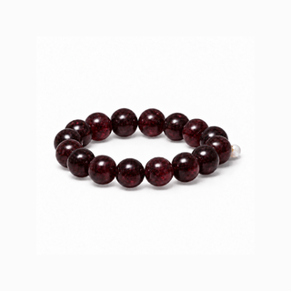 Chunky Granat stretch armbånd med store, polerede dybrøde natursten