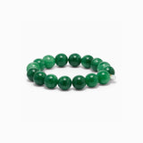 Chunky Green Jade Stretch Bracelet