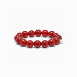 Chunky Red Jade Stretch Bracelet