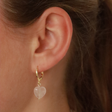 Alma Rose Quartz Heart Earrings