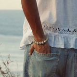 Chunky Dalmatian Jasper Stretch Bracelet