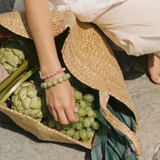 Chunky Green Alashan Agate Stretch Bracelet