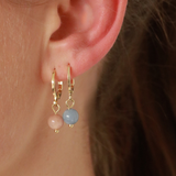 Ava Aquamarine Huggie Earrings