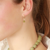 Ava Green Alashan Agate Huggie Earrings