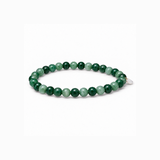 Essential Green Moss Agate stretch bracelet with mixed dark and pale green natural stone beads