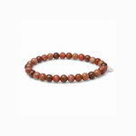 Essential Purple Brown Aventurine stretch bracelet with rose and brown natural stone beads