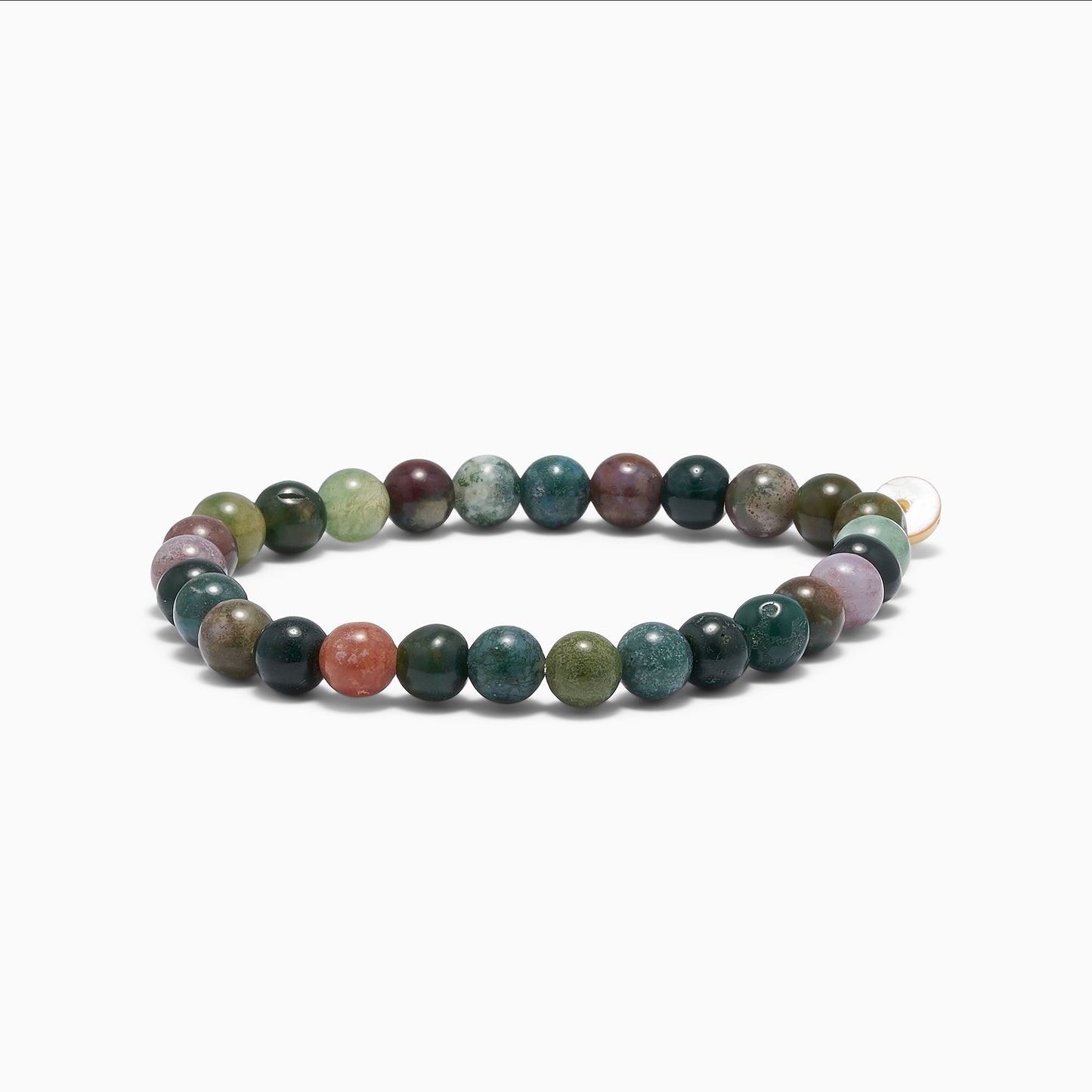 Indian agate krystal armbånd 6mm