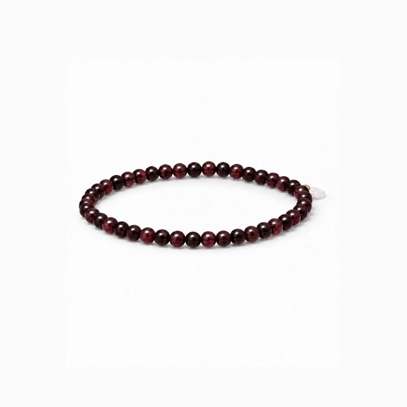 Petite garnet stretch bracelet with deep red natural stone beads