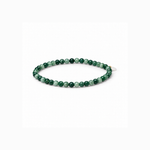 Petite Green Moss Agate stretch bracelet, a delicate strand of green natural stone beads