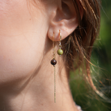 Ava Green Alashan Agate Huggie Earrings