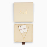 Aya Indian Agate Necklace in Gold