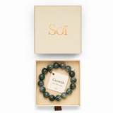 Chunky Green Moss Agate Stretch Bracelet