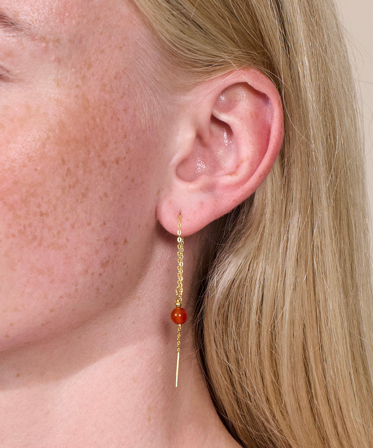 rød jade krystal ørering